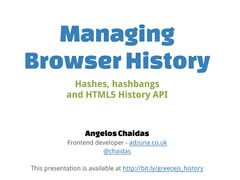Presentation: Managing Browser History